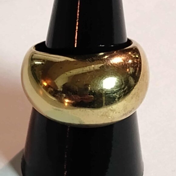MODA AL MASSIMO(R) 18K YELLOW GOLD OVER BRONZE POLISHED DOME RING - size 7 - Picture 5 of 12